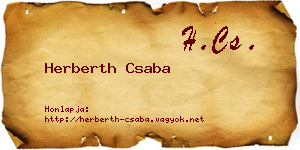 Herberth Csaba névjegykártya